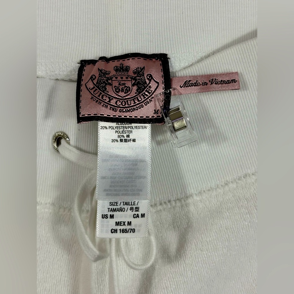 VTG Juicy Couture Juicy Peach White Terrycloth Short in Size Medium EUC - Picture 2 of 11